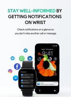 Aukey Smartwatch 1.69-inch TFT LCD display, IP68 Waterproof, 12 Days Battery Life Fitness Tracker with Sport & Health tracking & Customise faces SW-1P Black  - Image 4