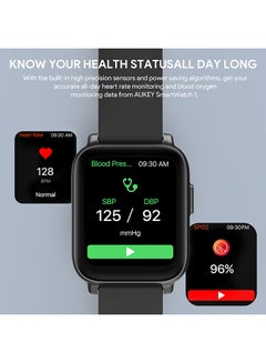 Aukey Smartwatch with Calling Function, 1.69-inch TFT LCD display, IP68 Waterproof, 25 Days Battery Life Fitness Tracker with Sport & Health tracking & Customise faces SW-1 Black  - Image 5