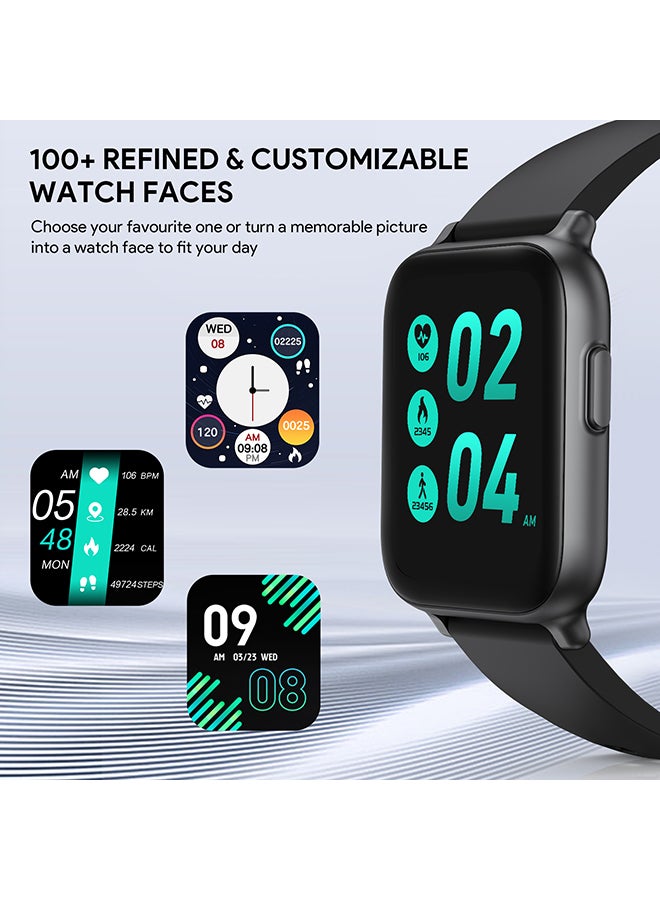 Aukey - Smartwatch with Calling Function, 1.69-inch TFT LCD display, IP68 Waterproof, 25 Days Battery Life Fitness Tracker with Sport & Health tracking & Customise faces SW-1 Black - Image 1
