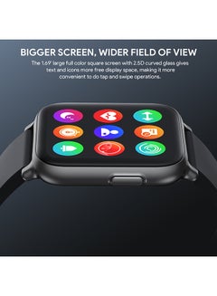 Aukey Smartwatch with Calling Function, 1.69-inch TFT LCD display, IP68 Waterproof, 25 Days Battery Life Fitness Tracker with Sport & Health tracking & Customise faces SW-1 Black  - Image 3