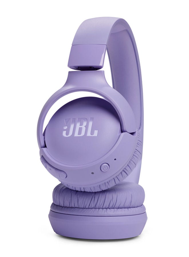 JBL Tune 520Bt Wireless On-Ear Headphones, Pure Bass Sound, 57H Battery With Speed Charge, Hands-Free Call + Voice Aware, Multi-Point Connection, Lightweight And Foldable Purple - Image 4