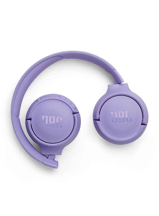 JBL Tune 520Bt Wireless On-Ear Headphones, Pure Bass Sound, 57H Battery With Speed Charge, Hands-Free Call + Voice Aware, Multi-Point Connection, Lightweight And Foldable Purple - Image 3