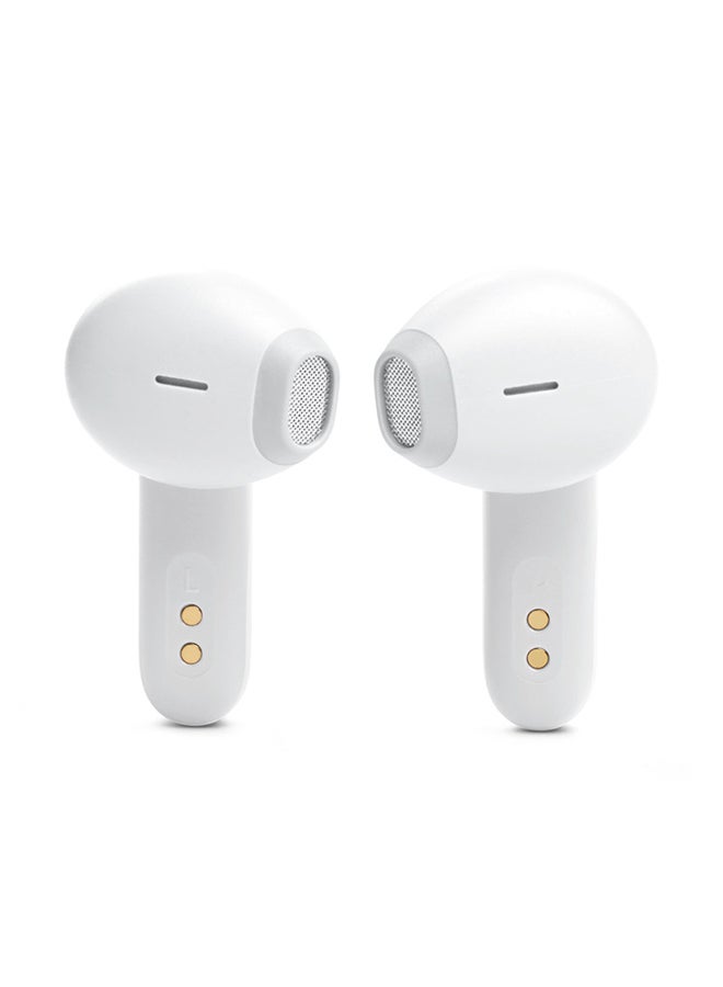 جي بي إل سماعات أذن Wave Flex True اللاسلكية، صوت أساسي عميق، ملاءمة مريحة، بطارية 32 ساعة، بيئة ذكية + Talkthru، مكالمات بدون استخدام اليدين، تنبيه صوتي، مقاومة للماء والغبار باللون الأبيض - Image 4