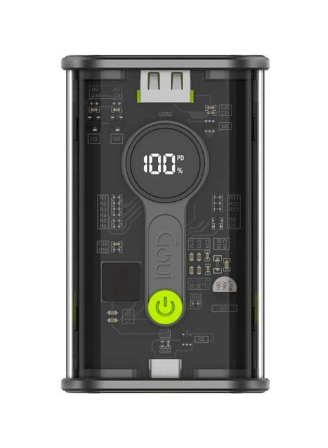 نانو بطارية متنقلة شفافة 10,000 ملي أمبير – شحن محمول سريع مع دعم شحن أجهزة متعددة، Qualcomm Quick Charge 3.0، Power Delivery، وشاشة رقمية 10000 mAh