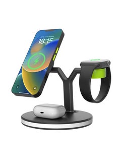 DOCK-Y Wireless Charger 3-in-1 Charging Station: Fast PD & QC3.0 Support, Apple Watch & MagSafe Compatible, and Multi-Device Charging Solution - Black/Green - pnsku/N53412369A/45/_/1739680880/2c000b67-4888-40ce-9c1d-d0b38212502a