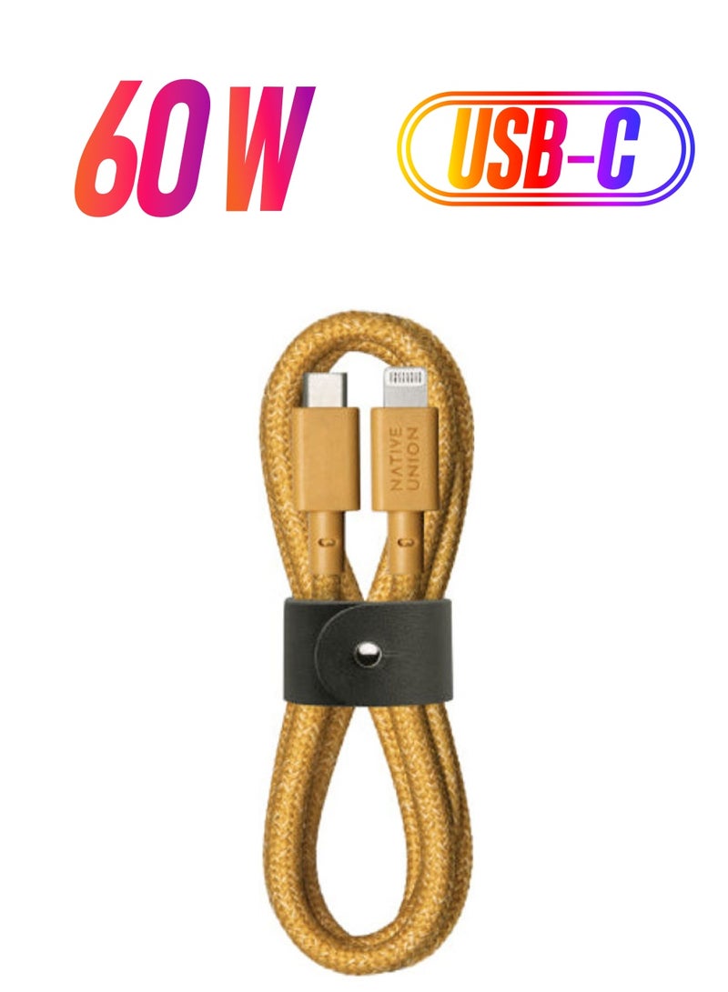 Native Union Belt 1.2M Cable - USB C To Lightning Kraft - Image 1