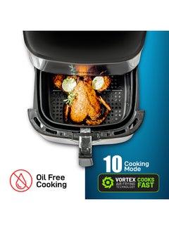 GEEPAS Digital Air Fryer 7.5 L Capacity With 5.5 L Inner Basket| Equipped With Vortex Air Frying Technology Digital Display With Touch Screen 7.5 L 1800 W GAF37530UK Black and Silver  - Image 4