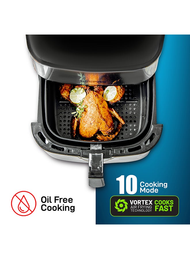 GEEPAS - Digital Air Fryer 7.5 L Capacity With 5.5 L Inner Basket| Equipped With Vortex Air Frying Technology Digital Display With Touch Screen 7.5 L 1800 W GAF37530UK Black and Silver - Image 1