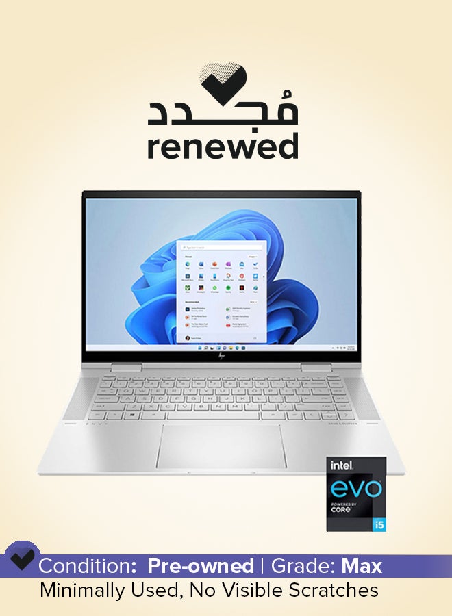 HP تم تجديده - كمبيوتر محمول ENVY x360 15-EW0013DX مزود بشاشة لمس مقاس 15.6 بوصة، ومعالج Core i5/الجيل الثاني عشر/ذاكرة وصول عشوائي سعتها 8 جيجابايت/محرك أقراص SSD سعة 256 جيجابايت/نظام التشغيل Windows 11 - Image 1