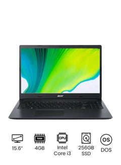 لاب توب أسباير 3 A315-57-35HP بشاشة FHD مقاس 15.6 بوصة، ومعالج Core i3-1005G1/ وذاكرة الوصول العشوائي 4 جيجابايت/ ومحرك أقراص SSD سعة 256 جيجابايت/ DOS (بدون Windows)/ورسومات Intel UHD/