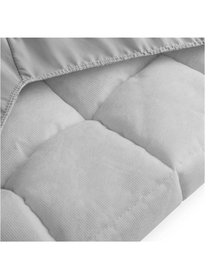 hauck Bed Me, Mattress Protector Sheet 80 X 50 Cm, With Elastic Corners, Soft Fitted Sheet For Travel Cot Mattress Grey  - Image 4