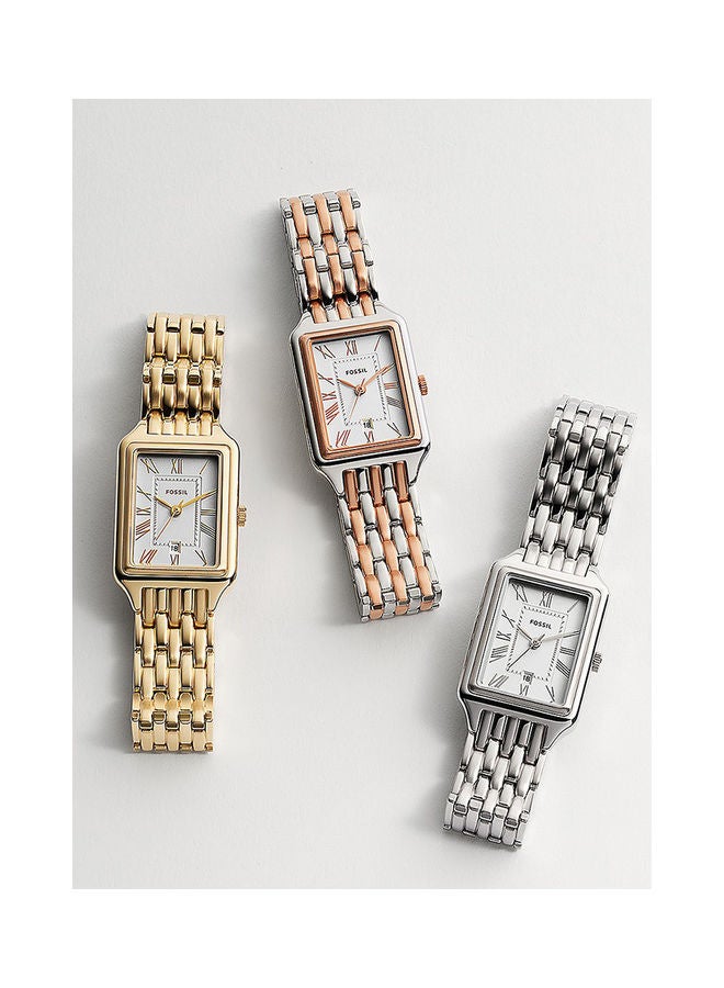 فوسيل ساعة يد مستطيلة الشكل أنالوج من الفولاذ المقاوم للصدأ ES5220 - 23 مم - Image 4