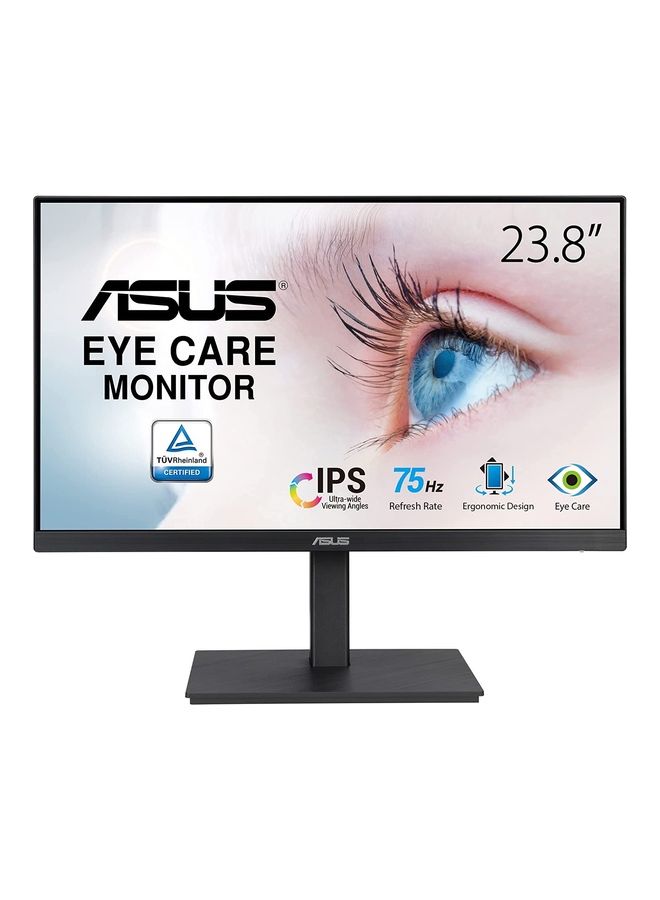 أسوس شاشة 23.8 بوصة 1080 بكسل (VA24EQSB) - دقة عالية كاملة، IPS، 75 هرتز، مكبرات صوت مدمجة، العناية بالعين، ضوء أزرق منخفض، خالية من الوميض، قابلة للتركيب على VESA، تعديل الارتفاع، بدون إطار، DisplayPort، HDMI، VGA، USB Hub  - Image 1