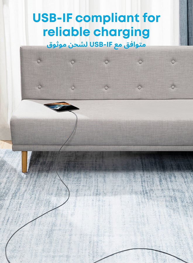 كابل 310 USB C إلى USB C، 3 أقدام، عبوتان، كابل شاحن USB C شحن سريع لأجهزة Samsung Galaxy S22، iPad Pro 2021، iPad Mini 6، iPad Air 4، MacBook Pro 2020، Switch