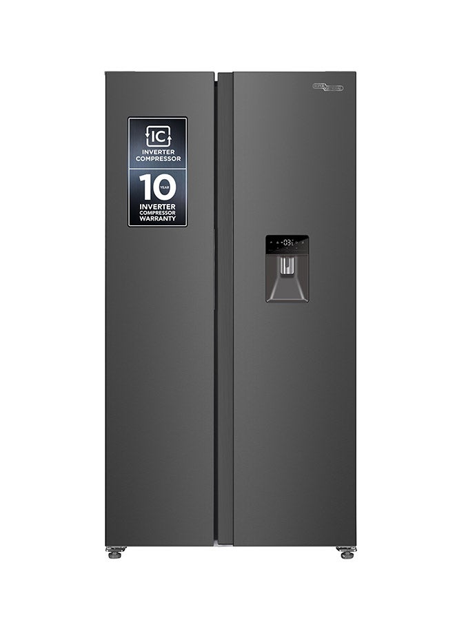 SUPER GENERAL 880L Gross and 592L Net Capacity Side-By-Side Refrigerator-Freezer, No-Frost, Dual Inverter, Digital Display, Water Dispenser, Holiday Function, SGR885SBSAN/ SGR880SBSE Inox - Image 1