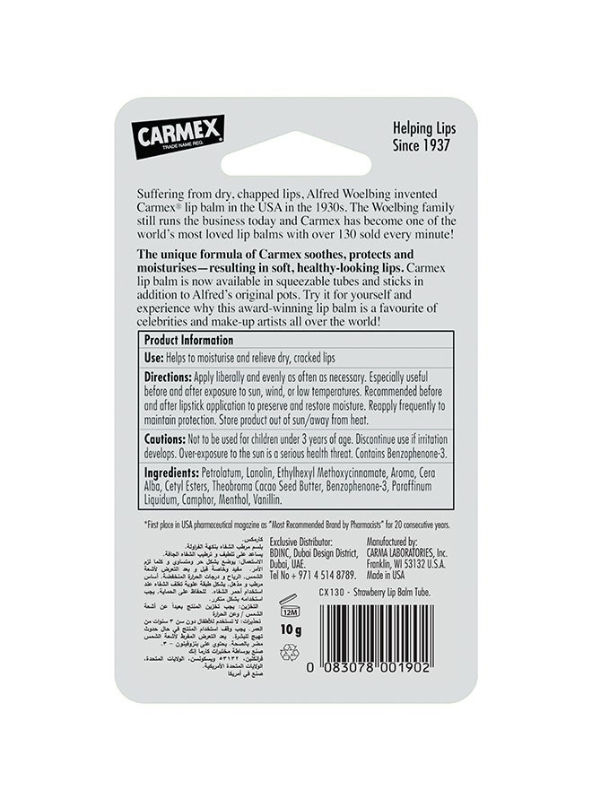 CARMEX Strawberry Lip Balm Tube 10grams  - Image 2