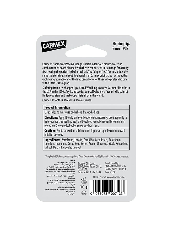 CARMEX Peach & Mango Lip Balm Tube 10grams  - Image 2
