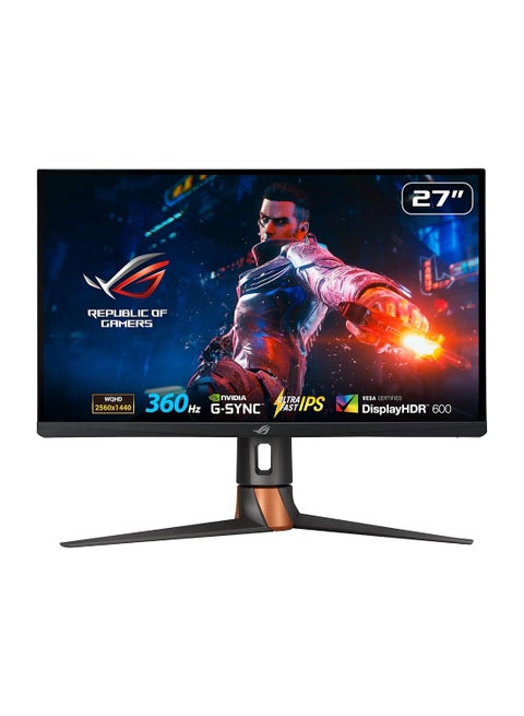 PG27AQN Rog Swift 360Hz 27 Inch 1440P HDR Gaming Monitor - Qhd 2560 x 1440, Fast Ips, 1Ms, G-Sync, Eye Care, Hdmi, Displayport, Usb, Ergonomic Design, Vesa Wall Mountable, HDR 10, Display Hdr 600 Black