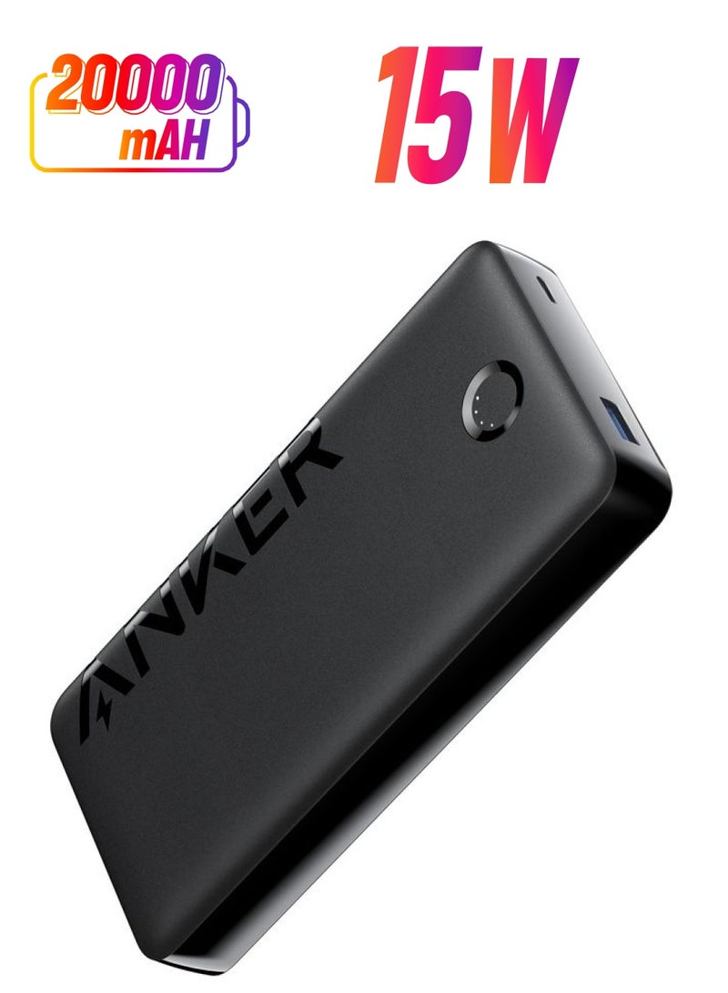 آنكر بنك الطاقة، شاحن محمول 325 (PowerCore 20K II)، حزمة بطارية 20,000 مللي أمبير في الساعة مع منفذين، شحن عالي السرعة بقدرة 15 وات لأجهزة iPhone وSamsung Galaxy والمزيد  - Image 1