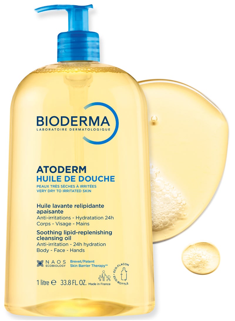 Bioderma Atoderm Huile De Douche Replenishing And Cleansing Oil 1Liters - Image 2