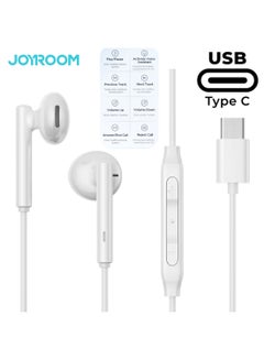 In-Ear Type C Headphones Wired Earphones With Microphone Usb-C Sound Noise Isolating Compatible New Ipad Mini 6, Ipad Pro, Galaxy S23/S22, S23Ultra, Ipad Air 5 White
