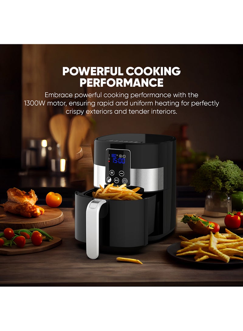 4L Digital XL Air Fryer 1300W Power, Touch Panel, LED Display, XL Size Non-Stick Basket, 1-60-Min Timer, Temp Control, Effortless Cleaning, No-Oil Healthy Frying Grilling Roasting & Baking, 2 Year Warranty 4 L 1300 W NAF388D3 Black