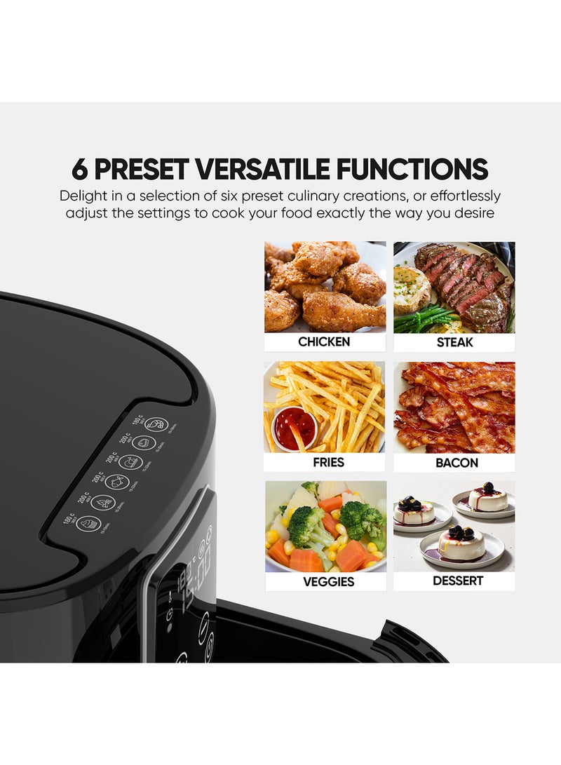 4L Digital XL Air Fryer 1300W Power, Touch Panel, LED Display, XL Size Non-Stick Basket, 1-60-Min Timer, Temp Control, Effortless Cleaning, No-Oil Healthy Frying Grilling Roasting & Baking, 2 Year Warranty 4 L 1300 W NAF388D3 Black
