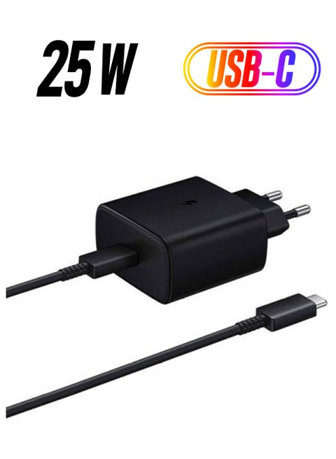 محول السفر من سامسونج بقدرة 25 وات، شحن سريع للغاية، كابل USB من النوع C إلى النوع C