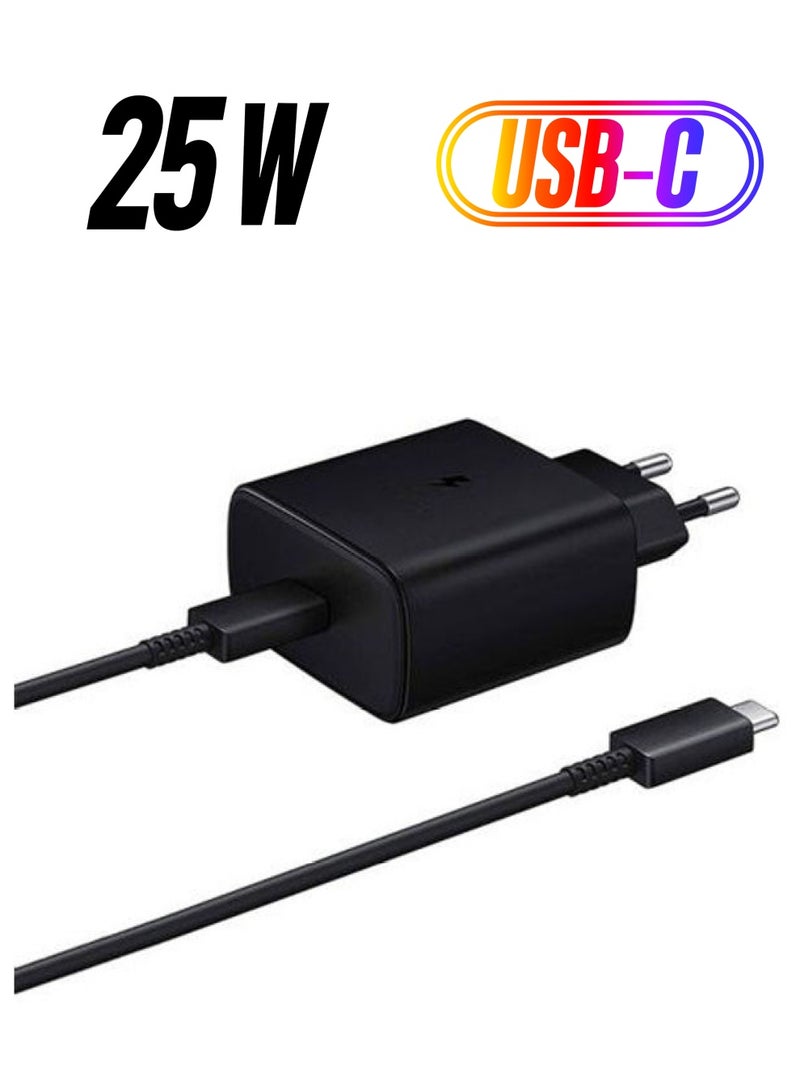 Samsung Travel Adapter 25W Super Fast Charging USB Type-C to Type-C Cable Black - Image 1