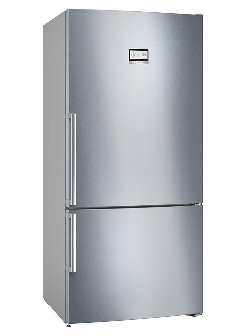 بوش ثلاجة Series 6 بفريزر سفلي مقاس 186 × 86 سم من الفولاذ المقاوم للصدأ، مضادة لبصمات الأصابع - Image 1