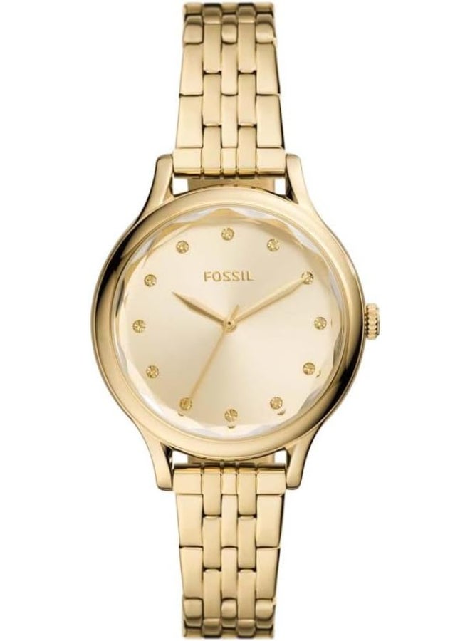 FOSSIL Women's Gold Dial Analog Quartz Watch 34 - BQ3863  - Image 1
