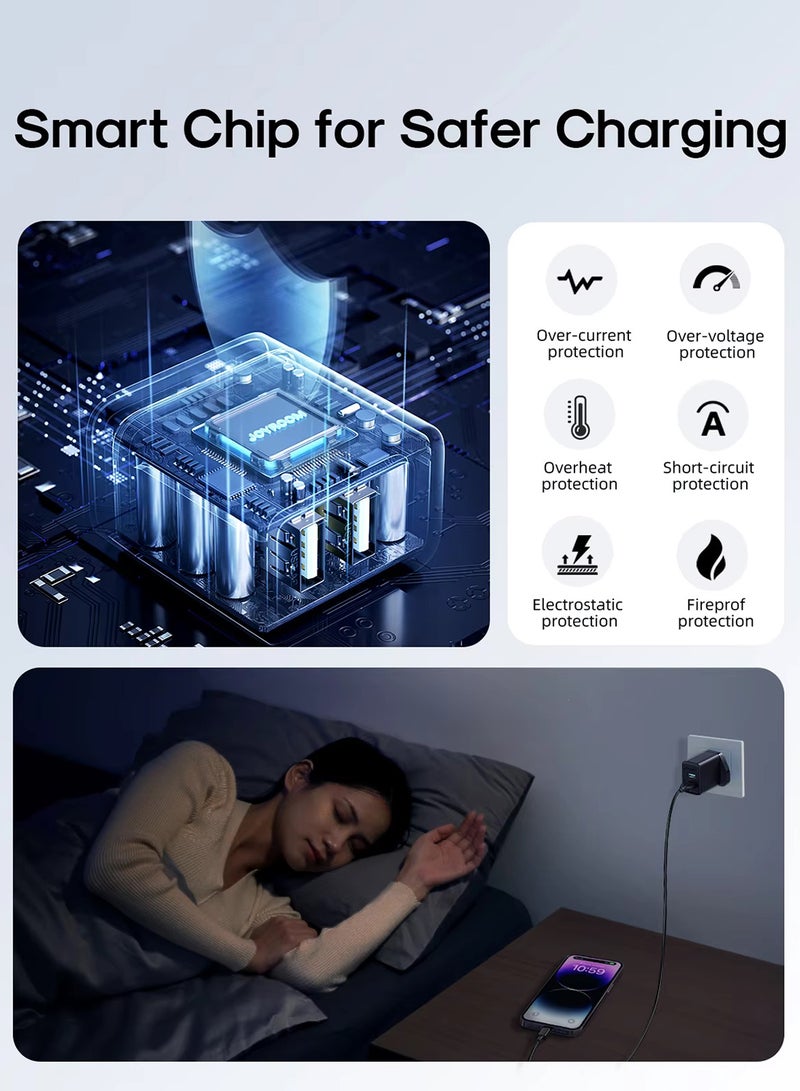 JOYROOM Dual Usb Wall Charger 12W | Smart Safe Fast Charging For Iphone, Samsung & Home Devices | Won’T Overheat Or Damage Appliances Black  - Image 4