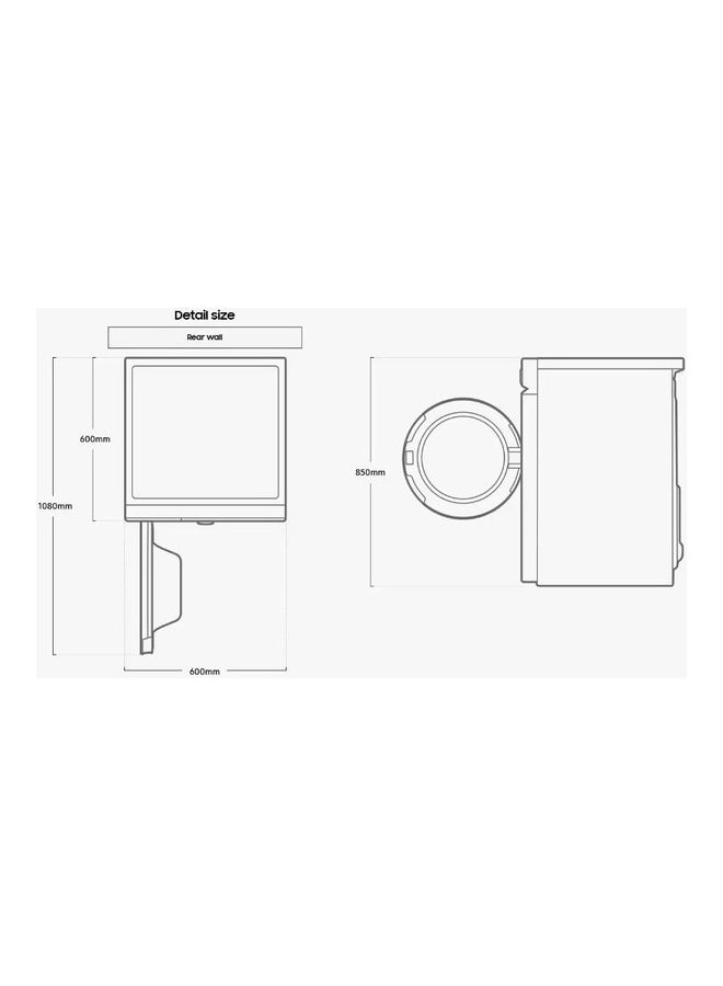 Samsung Washing Machine Front Loading Auto Dispense 11 kg WW11B1944DGB Black - Image 3