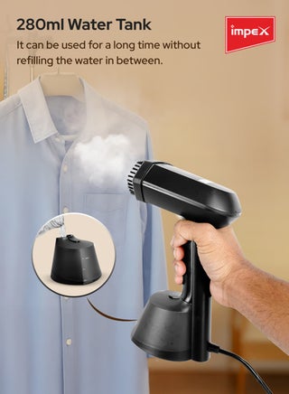 Handheld Garment Steamer | Portable Steam Iron for Clothes | Clothes Steamer with Powerful Burst Steam | 20-Seconds Fast Heat-Up Wrinkle Remover | Stainless Steel Soleplate | Detachable Brush | Overheat Protection | 1640 Watts | GSM6015 360 ml 1640 W GSM6015 Black - view 4