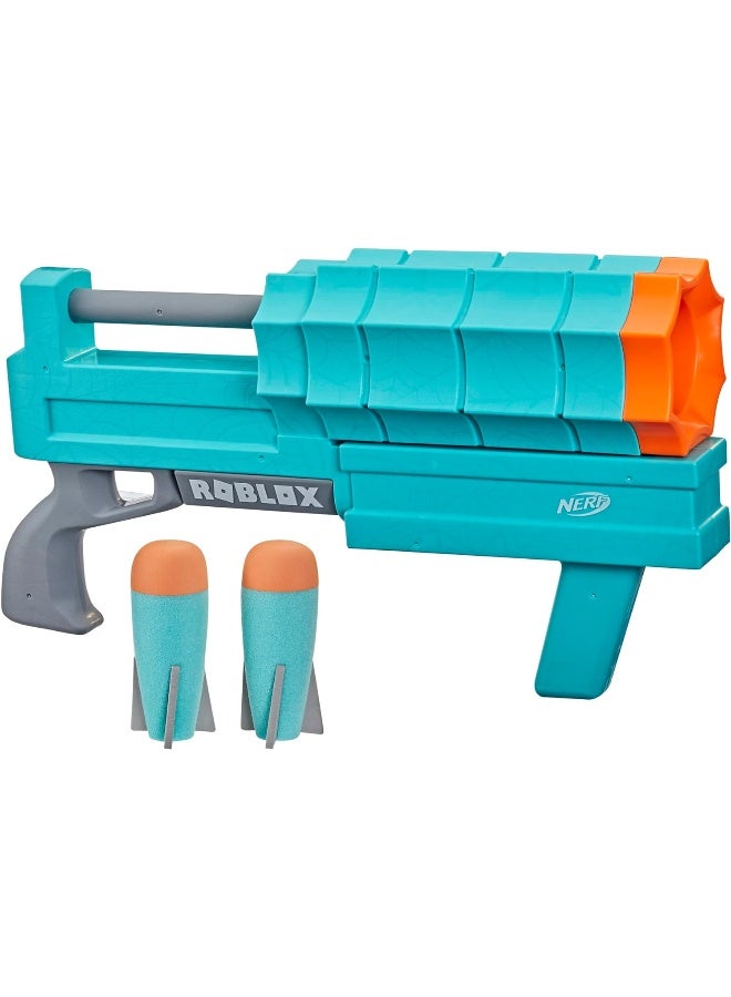 NERF Roblox SharkBite: Web Launcher Rocker Blaster, Includes Code To Redeem Exclusive Virtual Item, 2 Rockets, Pump Action  - Image 3