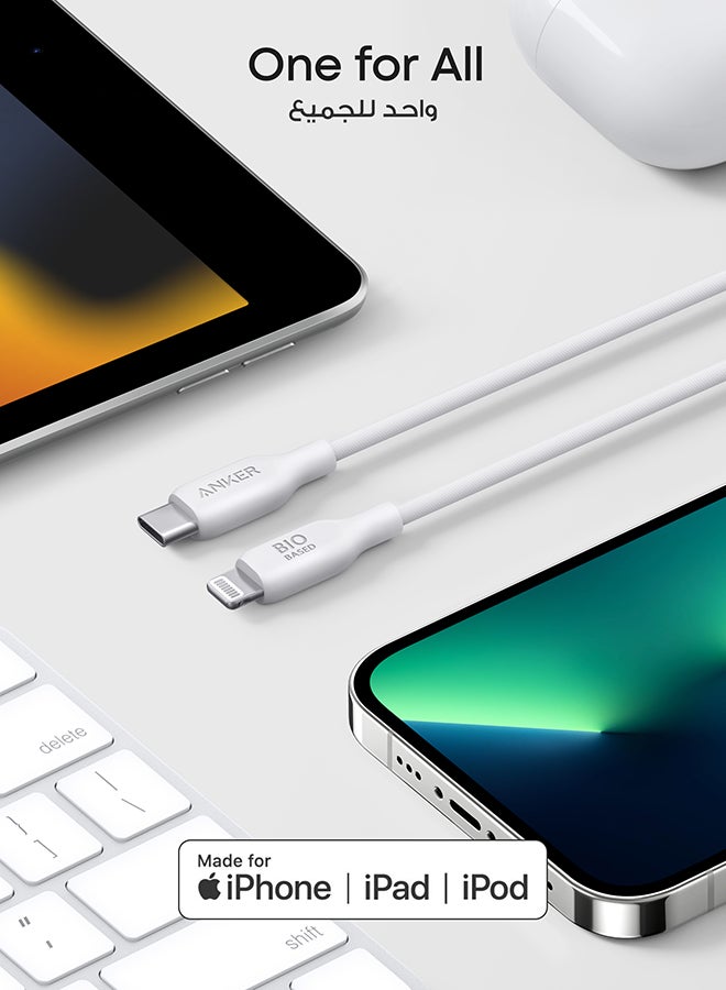 541 كابل USB-C إلى Lightning (3 أقدام قائم على أساس حيوي) B2C - UN White Iteration 1