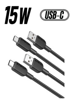 آنكر كابل USB C، [2 حزمة، 3 أقدام] كابل شاحن 310 USB A إلى USB C، كابل شاحن USB A إلى النوع C شحن سريع لهاتف Samsung Galaxy Note 10 Note 9/S10+ S10، LG V30 (USB 2.0، أسود)  - Image 1