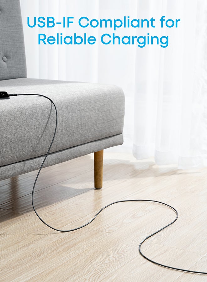 كابل USB C، [2 حزمة، 3 أقدام] كابل شاحن 310 USB A إلى USB C، كابل شاحن USB A إلى النوع C شحن سريع لهاتف Samsung Galaxy Note 10 Note 9/S10+ S10، LG V30 (USB 2.0، أسود)