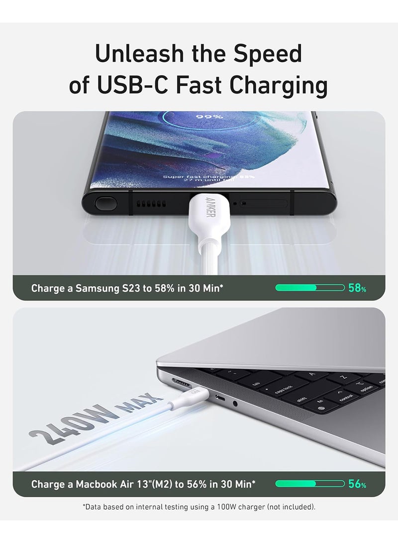 آنكر - كابل 543 USB C إلى USB C (100 وات 3 أقدام)، كابل شحن صديق للبيئة USB 2.0 لأجهزة MacBook Pro 2020 وiPad Pro 2020 وiPad Air 4 وSamsung Galaxy S21 والمزيد - Image 1