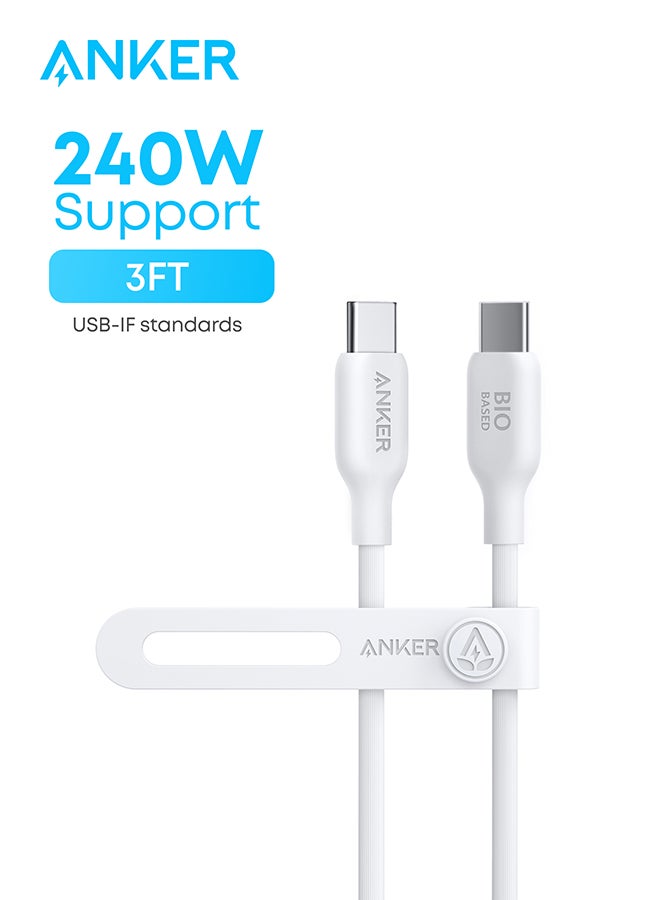 Anker USB C to USB C Cable (240W 3ft), USB 2.0 Bio-Based Charging Cable for iPhone 16/15 Series, MacBook Pro/Air, iPad, Samsung S25/S24/S23, Huawei, Xiaomi, Redmi, Vivo, Oppo and More Aurora  - Image 3