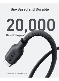 Anker USB C To USB C Cable (240W 6ft), USB 2.0 Bio-Based Charging Cable For iPhone 15/15Pro/15Plus/15ProMax,MacBook Pro 2020, iPad Pro 2020, iPad Air 4, Samsung Galaxy S23 Phantom Black Phantom  - Image 5
