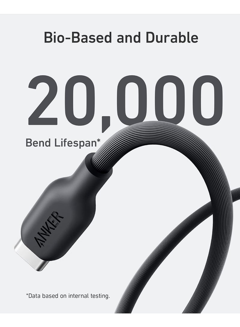 Anker 543 USB C to USB C Cable (240W 6ft), USB 2.0 Bio-Based Charging Cable for MacBook Pro, iPad Pro, iPad Air 4, Samsung Galaxy S25/S24/S23+/S23 Ultra/S22 Ultra Phantom  - Image 5