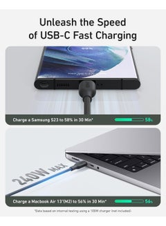 Anker USB C To USB C Cable (240W 6ft), USB 2.0 Bio-Based Charging Cable For iPhone 15/15Pro/15Plus/15ProMax,MacBook Pro 2020, iPad Pro 2020, iPad Air 4, Samsung Galaxy S23 Phantom Black Phantom  - Image 3