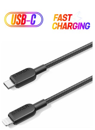 USB C to Lightning Cable, 310 USB-C to Lightning Braided Cable(3ft, ), MFi Certified, Fast Charging Cable for iPhone 14/14 Plus/14 Pro/14 Pro Max/13/12/11/X Series(Charger Not Included) Phantom Black - pnsku/N53415775A/45/_/1738266625/91c92775-9fe9-498b-be04-2d10583c69ec