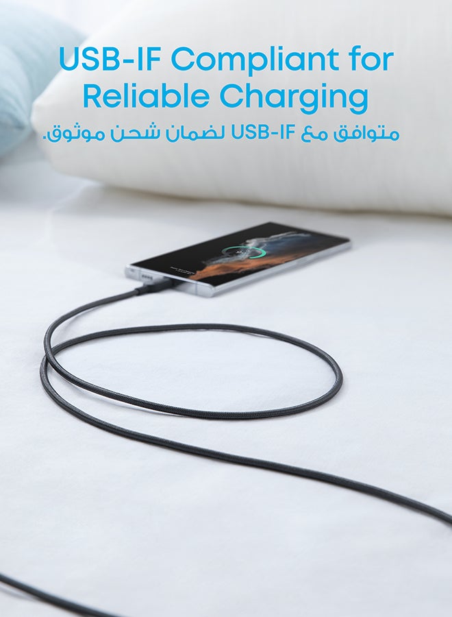 Anker USB C Charger Cable [2 Pack, 6ft], 310 Type C Charger Cable Fast Charging, Braided USB A to USB C Cable for iPhone 16/15 Series, MacBook Pro/Air, Samsung, Huawei, Xiaomi, Vivo, Oppo(USB 2.0) Phantom  - Image 5