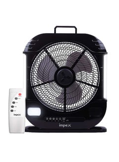 Impex 3-Blade Rechargeable Fan With LED Light Lamp Breeze D7 Black  - Image 1