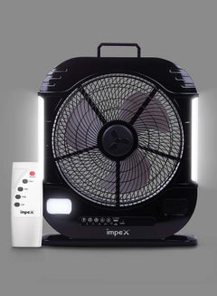 Impex 3-Blade Rechargeable Fan With LED Light Lamp Breeze D7 Black  - Image 2