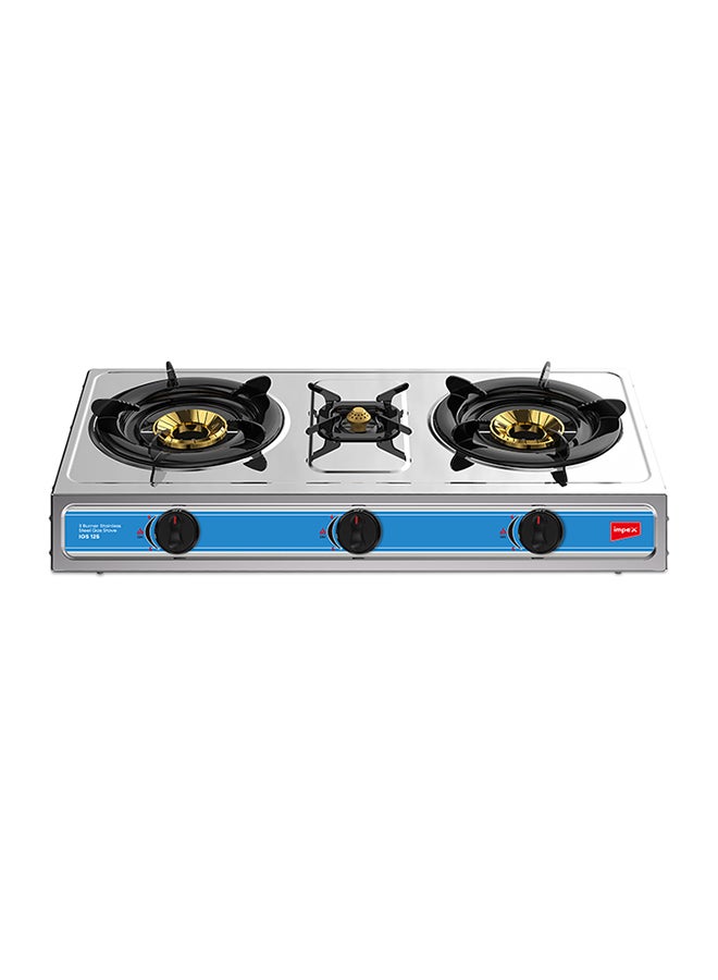 Impex 3-Burner Stainless Steel Gas Stove IGS 125 Silver  - Image 1