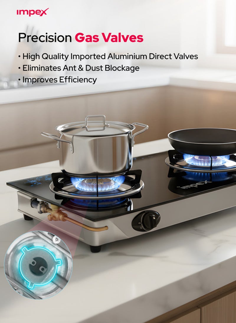 إمبكس 2- موقد غاز بسطح زجاجي - Image 5