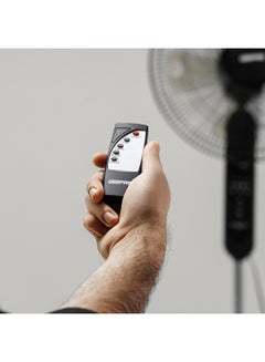 GEEPAS 16" Stand Fan With Remote Control, 5 Leafs AS Blades, 7.5 Hours Timer, Oscillation, 3 Speed Options, Powerful Copper Motor, Self Protection When Over Heated 60 W GF9489N Black  - Image 2